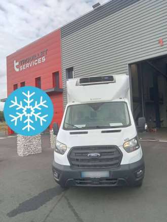 Ford Transit Chassis Cabine FRIGO 12M3 130 CV ROUES JUMELEES HAYON CAISSE CAZAUX GROUPE THERMOKING MONOTEMPERATURE V300 MAX 3,5 T